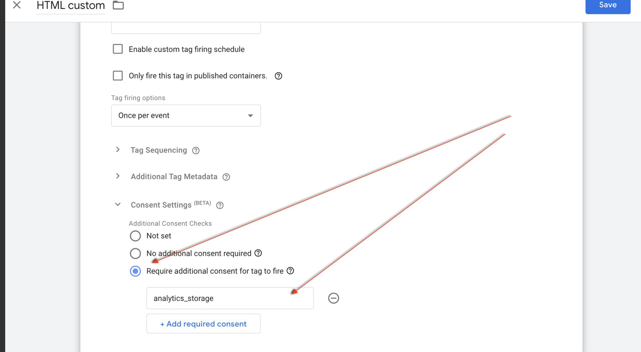 gtm additional consent