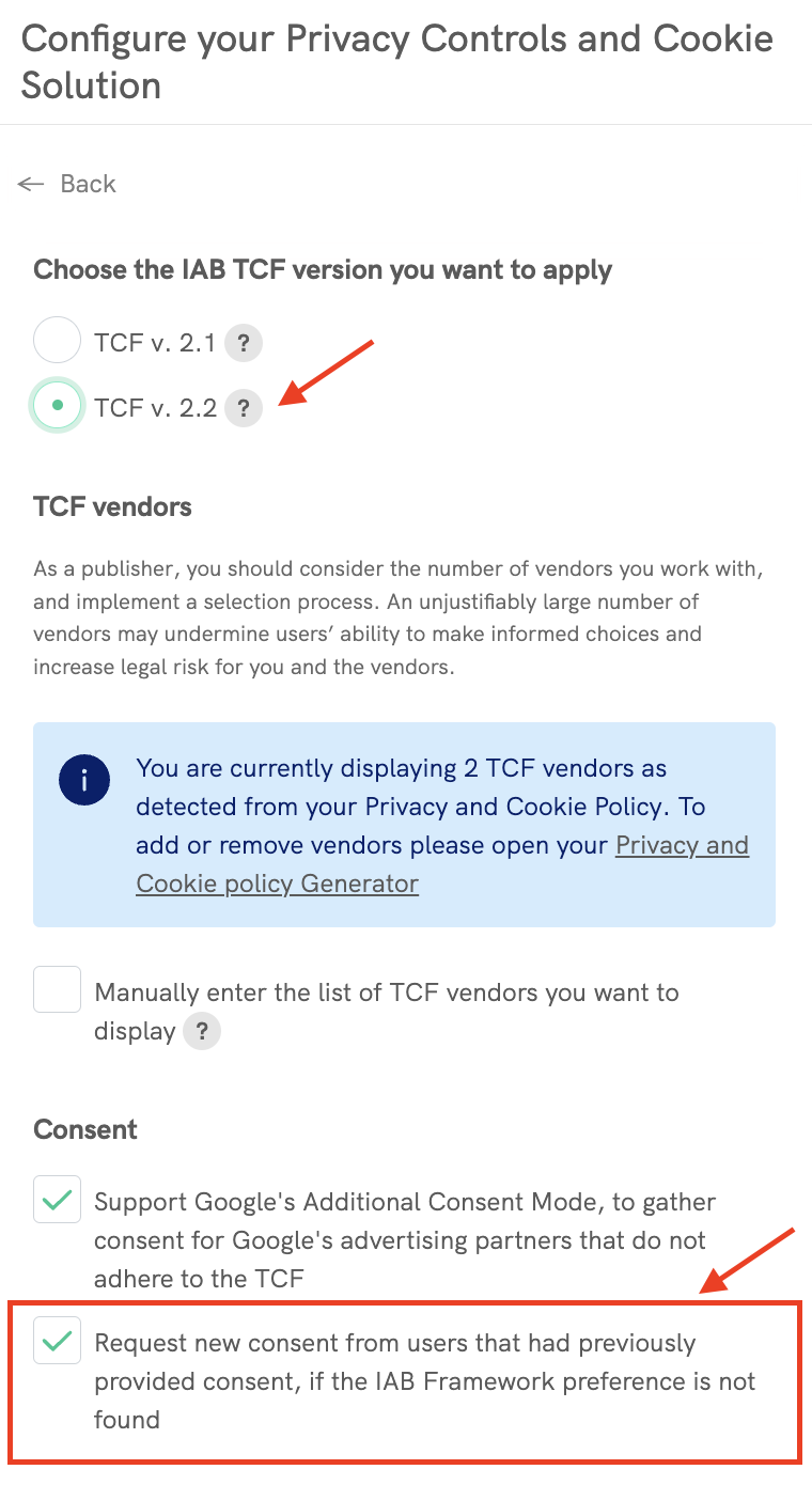 solicitar novo consentimento