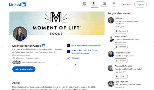 linkedin personal branding Melinda Gates