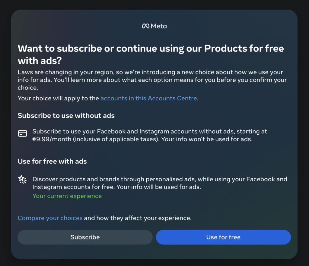 Abonnement à Facebook