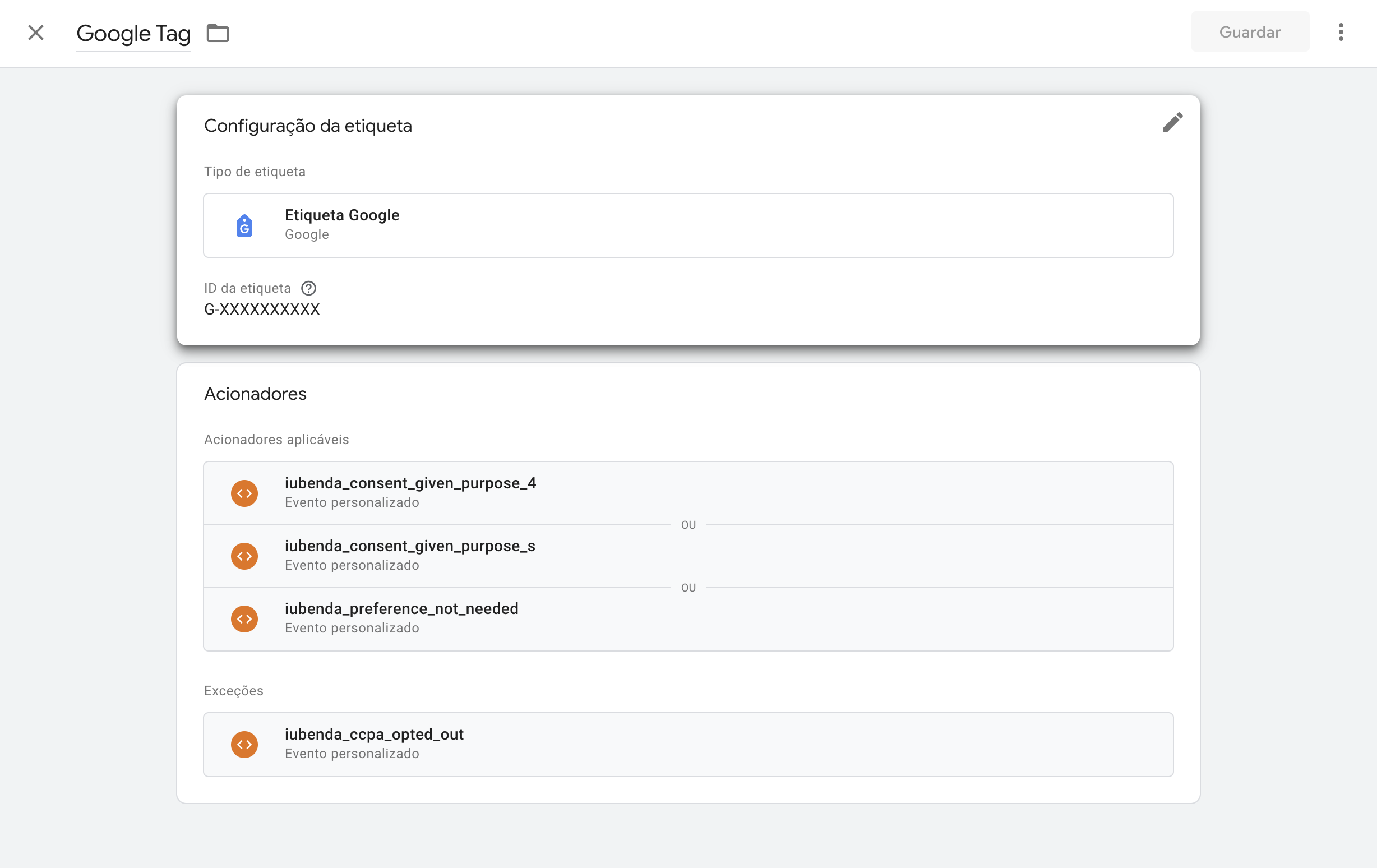 Google Tag Manager - etiquetas de configuração do Google Analytics GA4