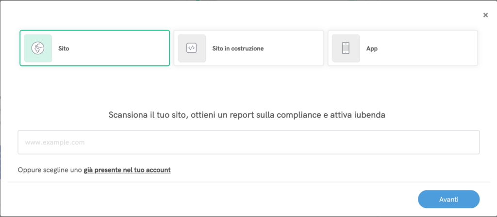 scanner iubenda - privacy policy gratis