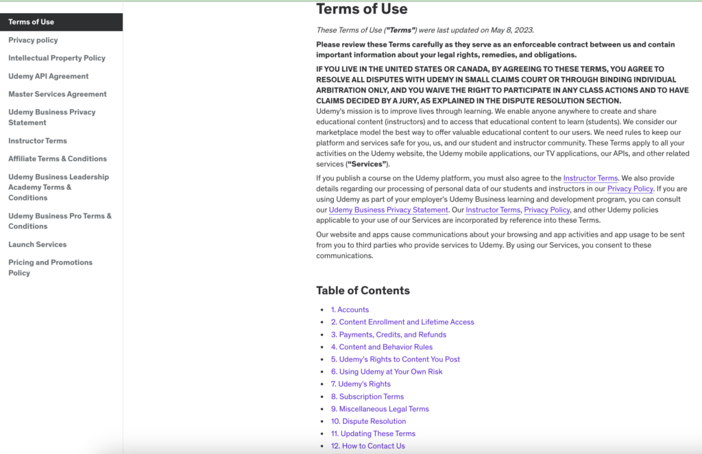 terms of use generator
