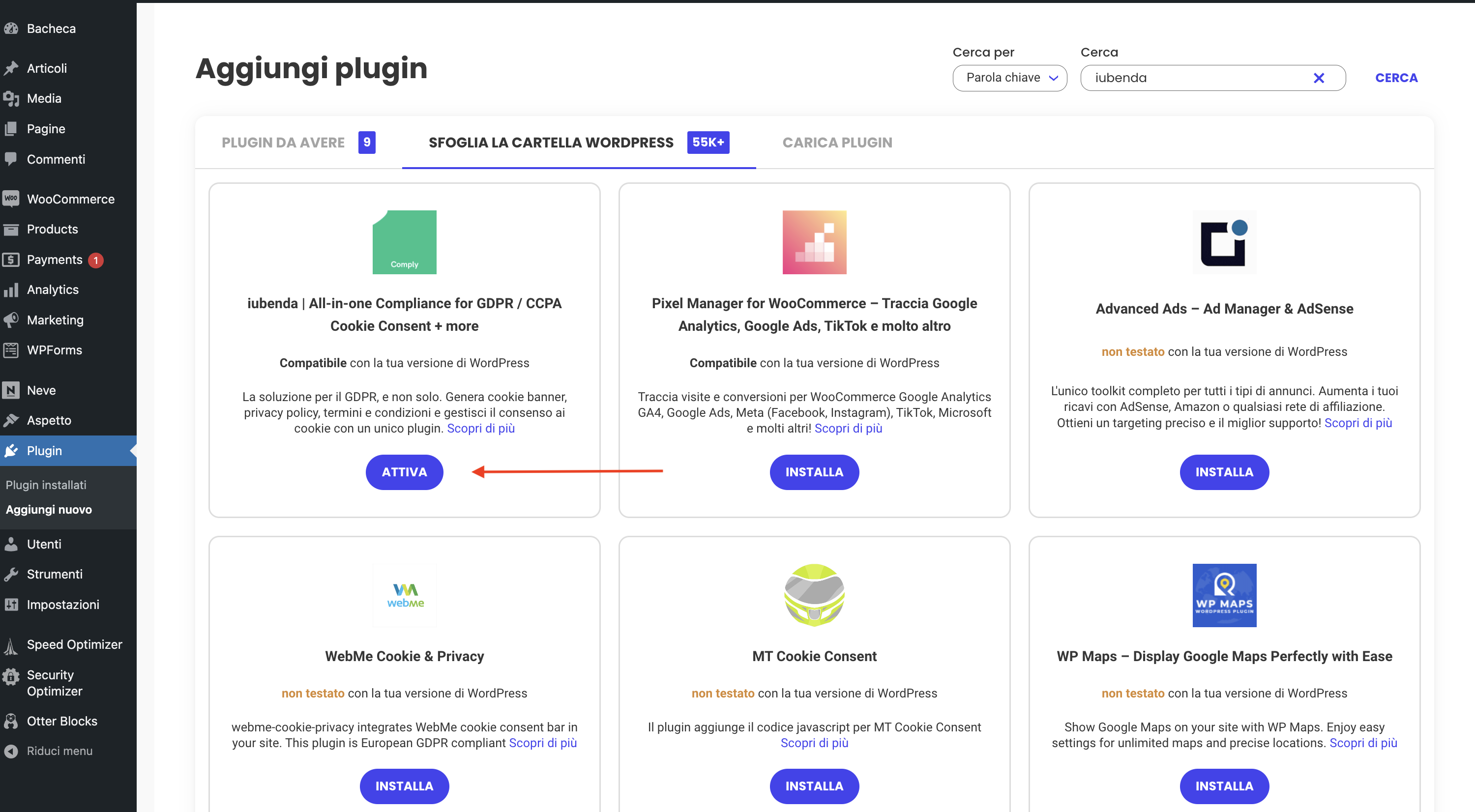 iubenda for siteground