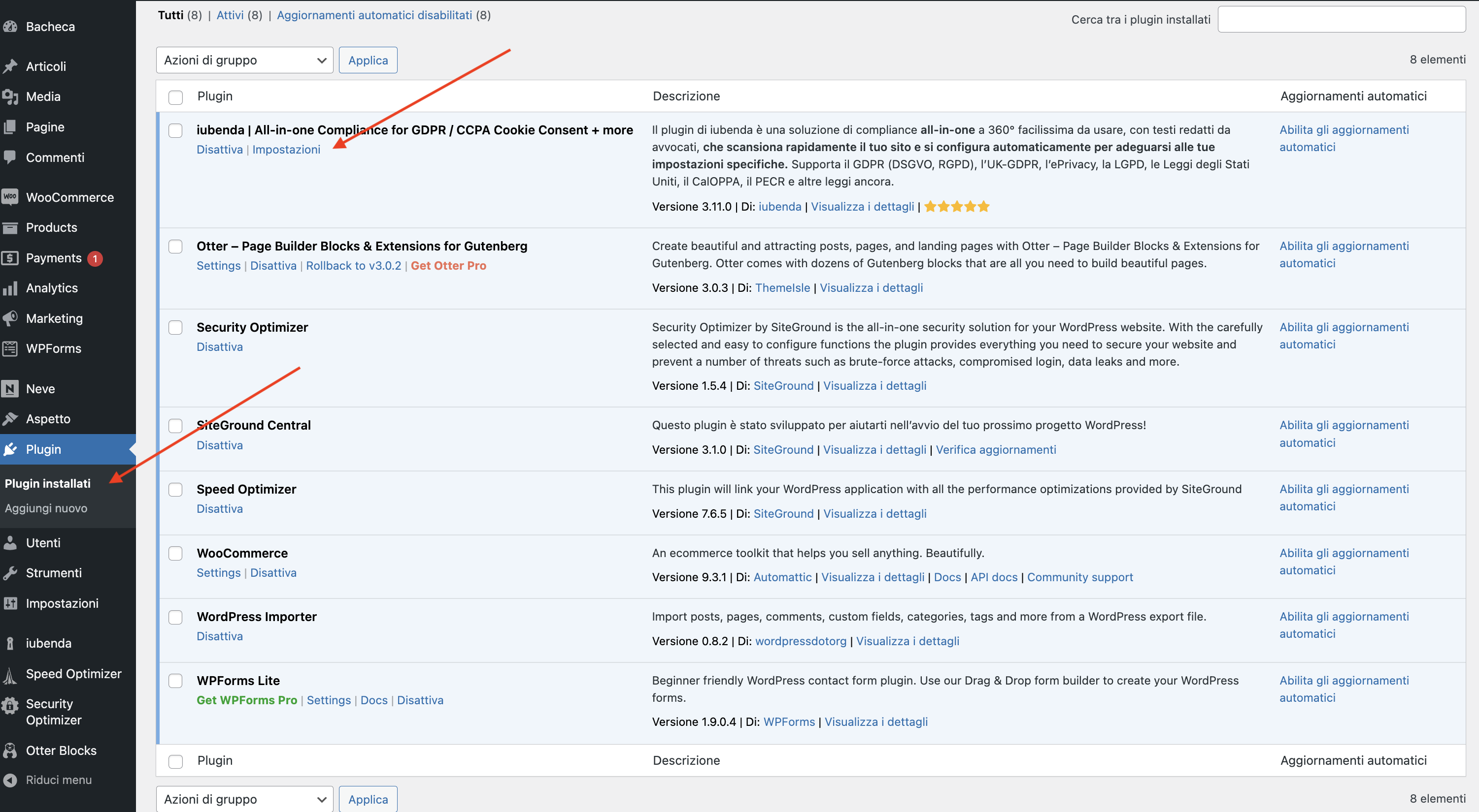 iubenda for siteground