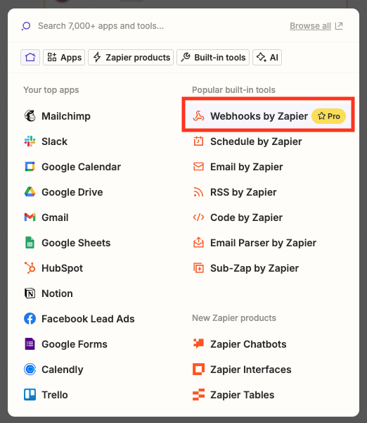 webhooks de zapier