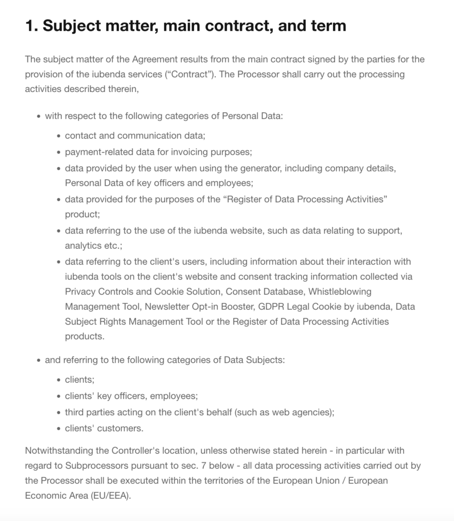 DPA meaning - example