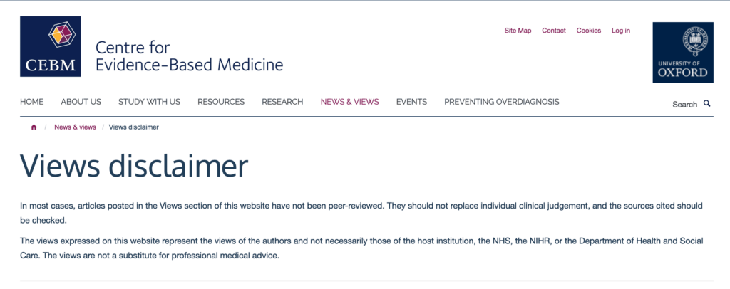 disclaimer sample - views expressed