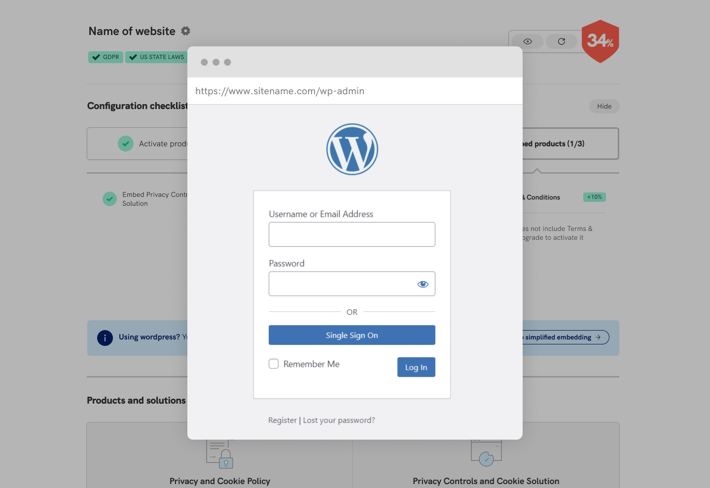 Opción de integración en un clic
