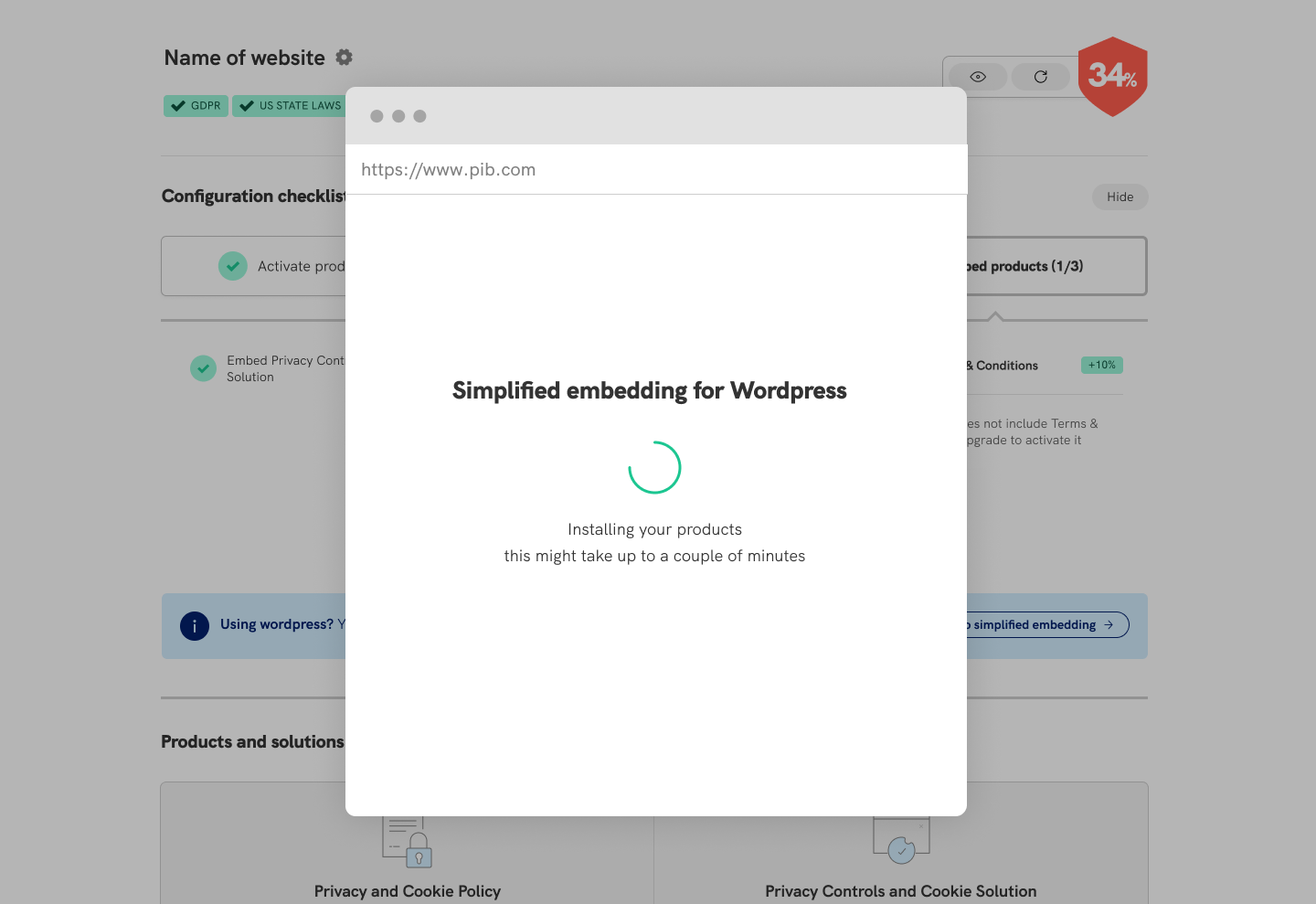 Opción de integración en un clic