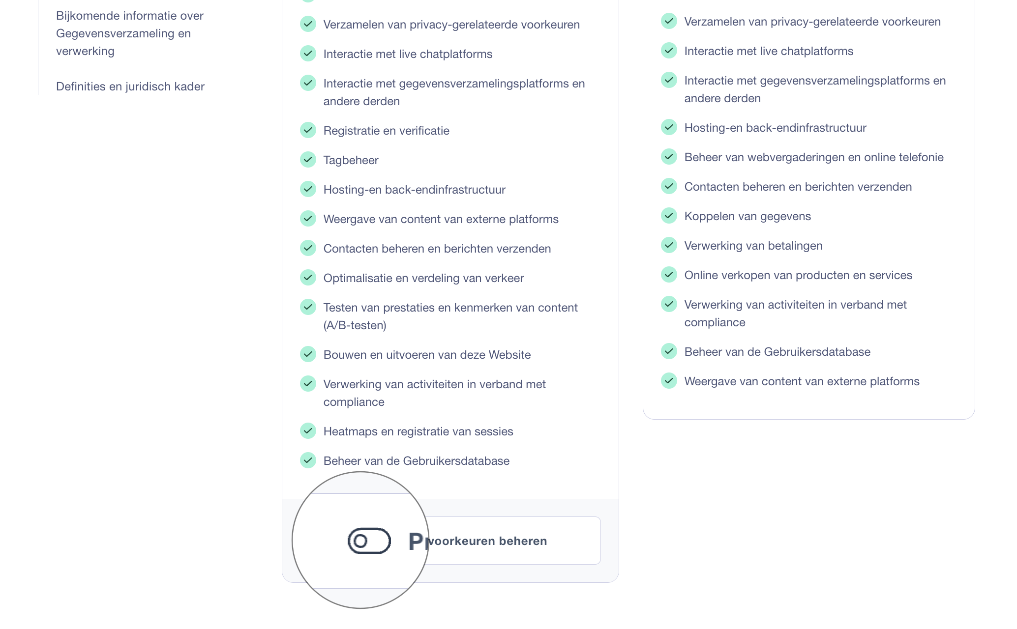 nieuwe manier om voorkeuren te beheren