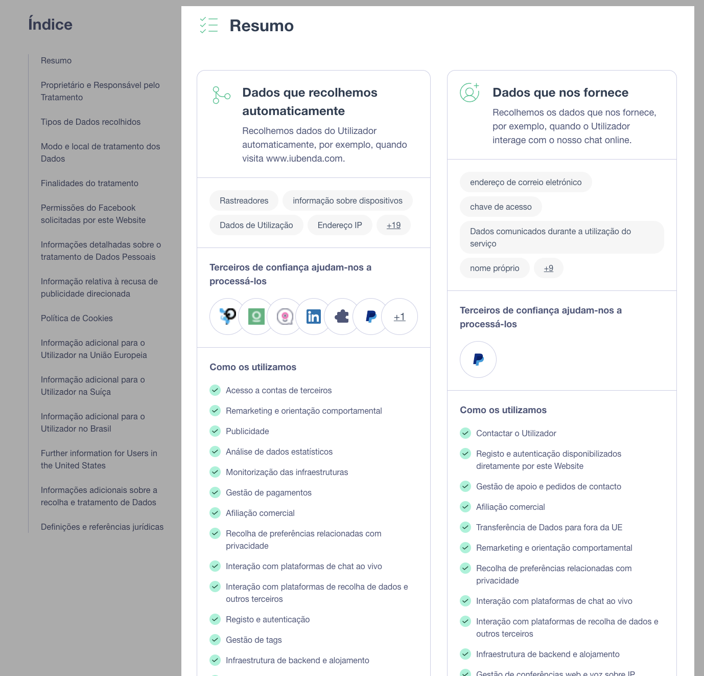 resumo do novo design