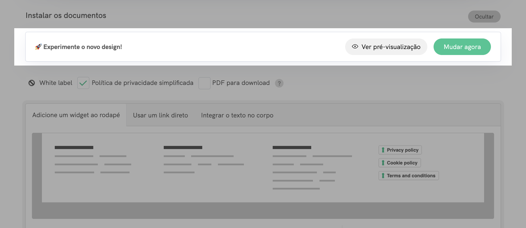 novo design da iubenda