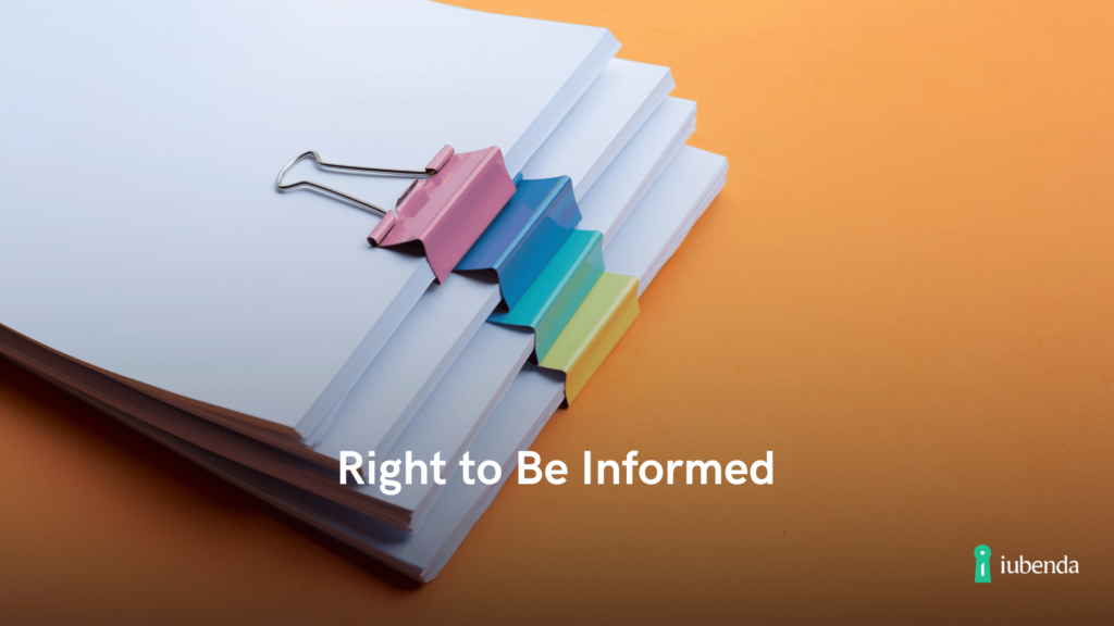 right to be informed