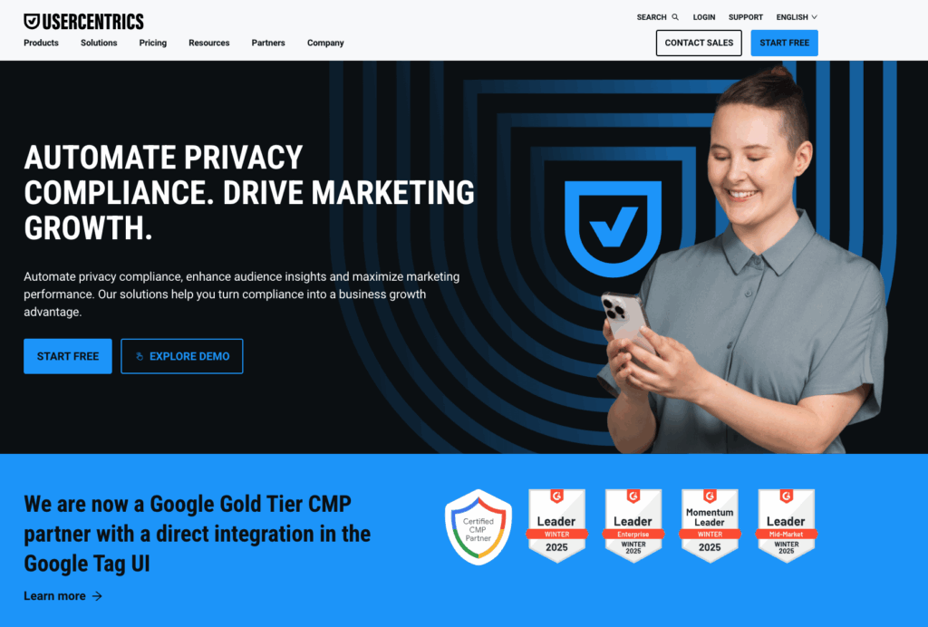 Usercentrics homepage